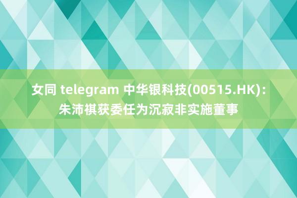 女同 telegram 中华银科技(00515.HK)：朱沛祺获委任为沉寂非实施董事