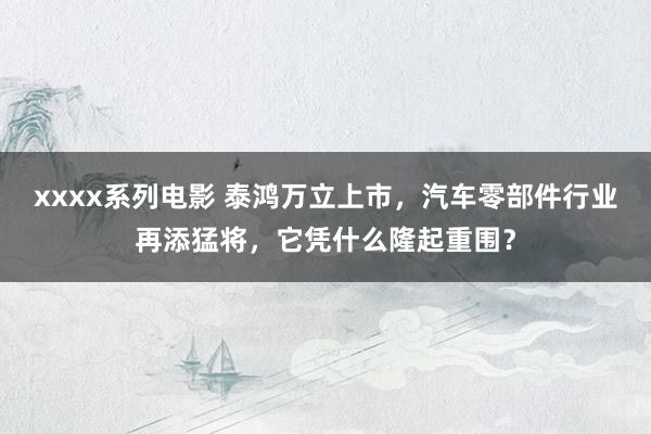 xxxx系列电影 泰鸿万立上市，汽车零部件行业再添猛将，它凭什么隆起重围？