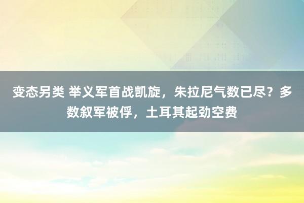 变态另类 举义军首战凯旋，朱拉尼气数已尽？多数叙军被俘，土耳其起劲空费