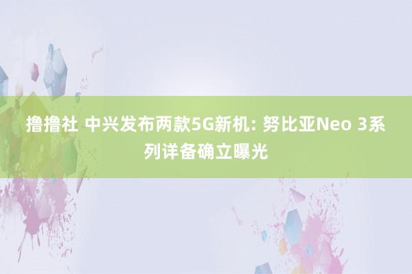 撸撸社 中兴发布两款5G新机: 努比亚Neo 3系列详备确立曝光