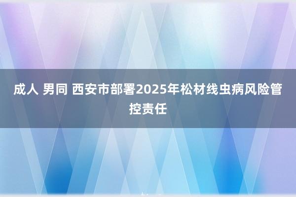 成人 男同 西安市部署2025年松材线虫病风险管控责任