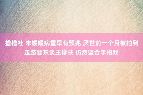 撸撸社 朱媛媛病重早有预兆 厌世前一个月被拍到走路要东谈主搀扶 仍然坚合手拍戏