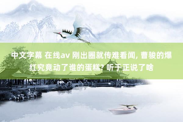 中文字幕 在线av 刚出圈就传难看闻, 曹骏的爆红究竟动了谁的蛋糕? 听于正说了啥