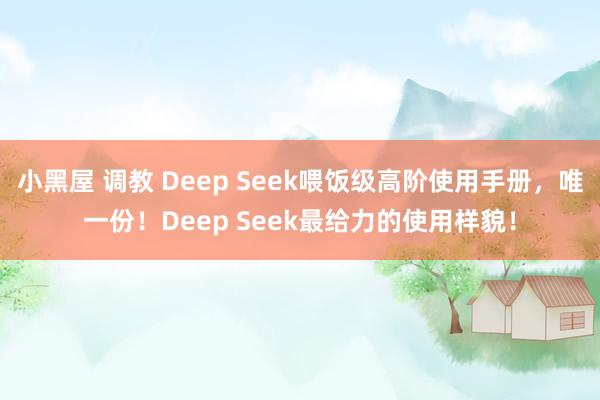小黑屋 调教 Deep Seek喂饭级高阶使用手册，唯一份！Deep Seek最给力的使用样貌！